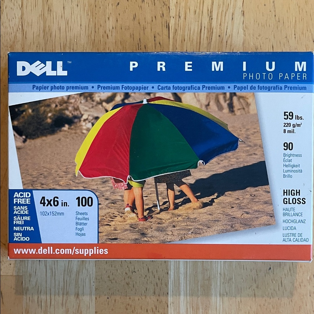Dell Premium Photo Paper 4x6 High Gloss 100 Sheets